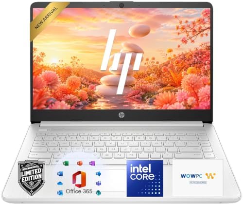 HP Essential Laptop Computer, 2026 Edition, 128GB SSD, Intel N150 CPU, Long Battery Life, Portable Design, 1TB Cloud Storage, Windows 11 with Microsoft 365